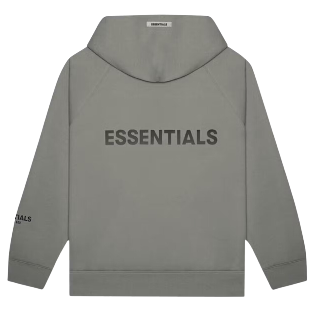 Fear of God Essentials Full Zip Up Hoodie Applique Logo Gray Flannel/Charcoal