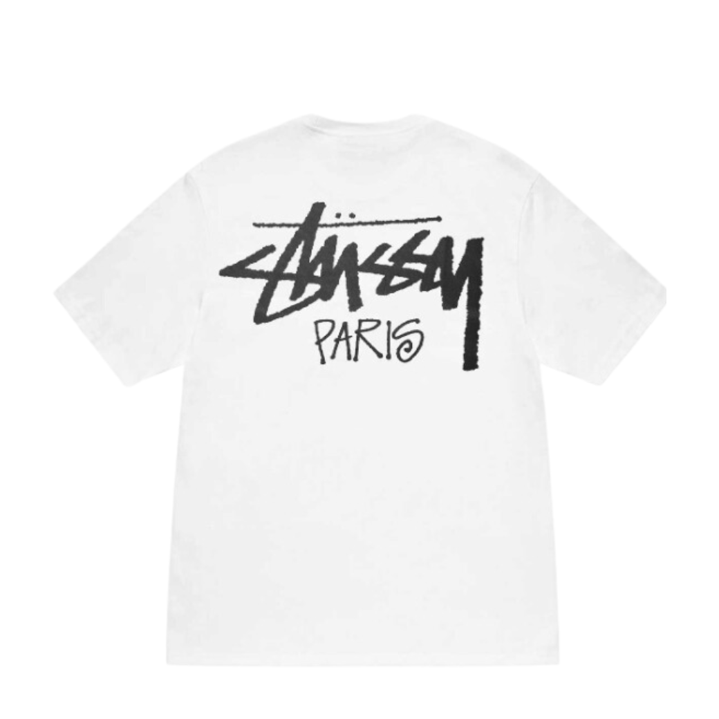 Stussy Stock Paris Tee White