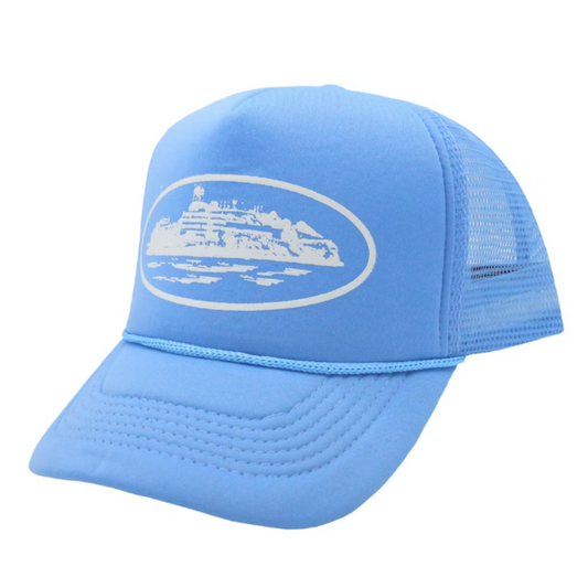 Corteiz Alcatraz Trucker Hat Baby Blue