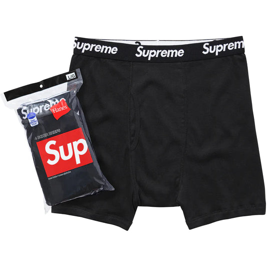 Supreme/Hanes Boxer Briefs Black(4 Pack)