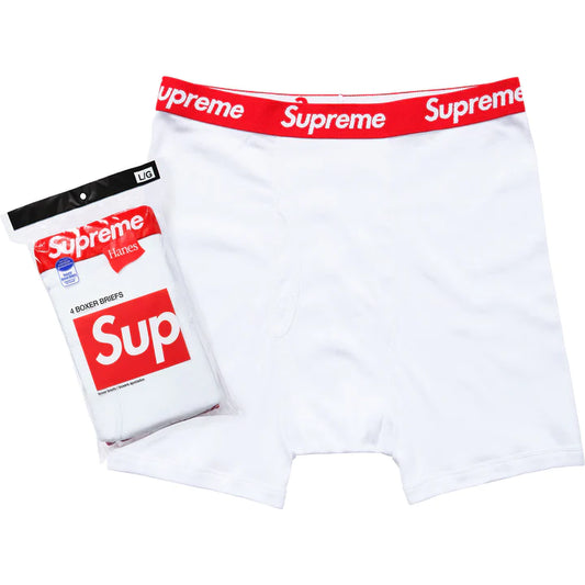 Supreme/Hanes Boxer Briefs White (4 Pack)