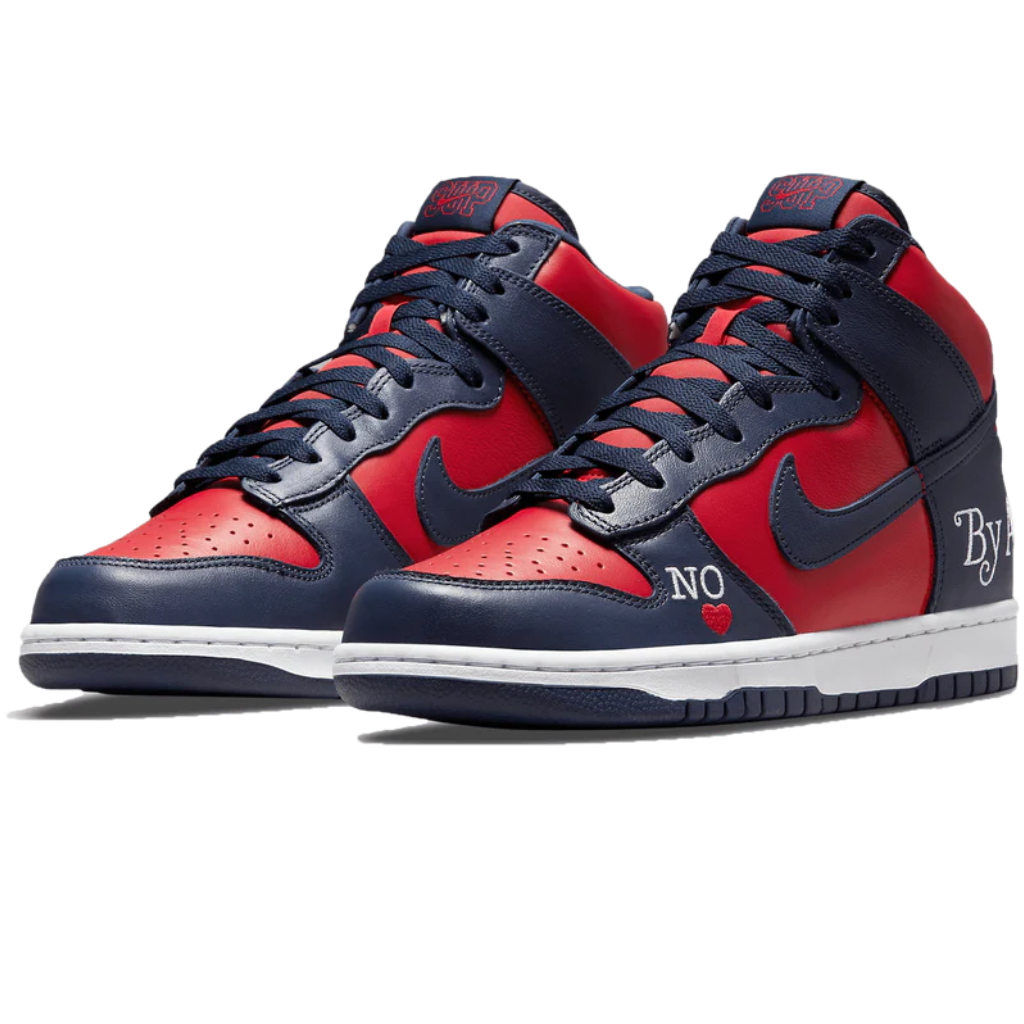 Supreme x Nike Dunk High SB By Any Means - Red Navy – STREETPLUG