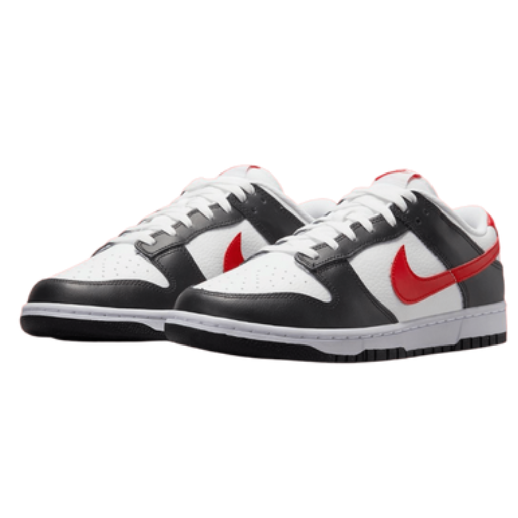 Black nike shoes with red swoosh sale