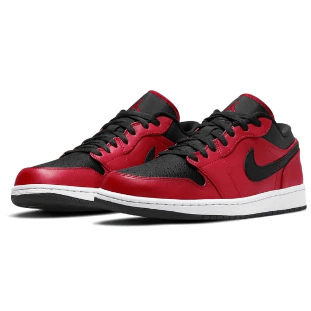 Air Jordan 1 Low Reverse Bred Pebbled Swoosh – STREETPLUG